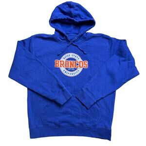 BOISE STATE HOODIE BSU JACKET SWEATER PULLOVER L LARGE BLUE BRONCOS USED